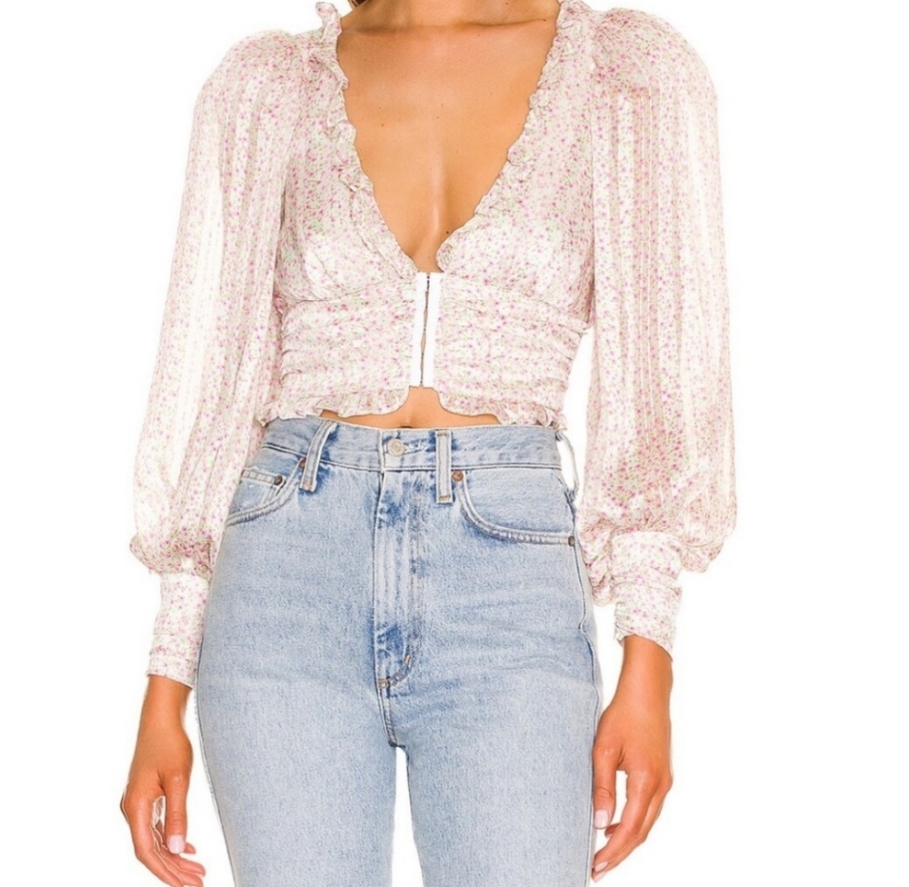 For Love and Lemons Natalie Crop Top Medium NEW